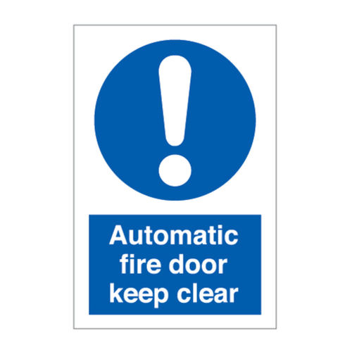 Automatic Fire Door Keep Clear Sign (30110V)